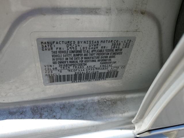 3N1AB7AP8EY308794 - 2014 NISSAN SENTRA S SILVER photo 13