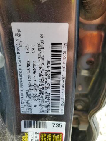 3TMDZ5BN2JM049518 - 2018 TOYOTA TACOMA DOUBLE CAB Gris photo 12