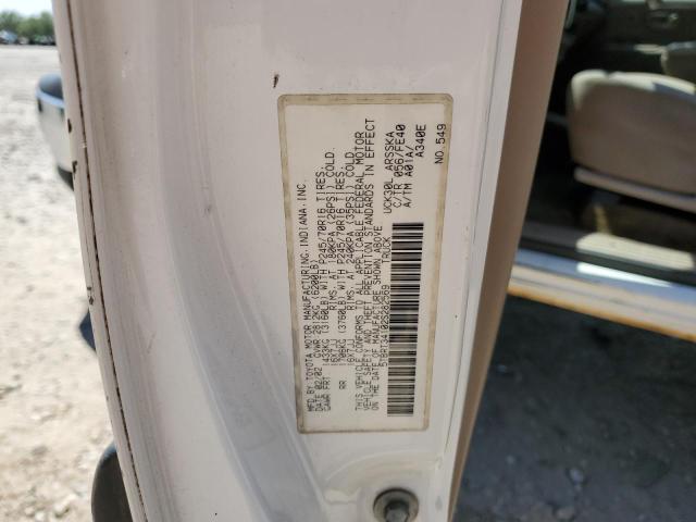 5TBRT34102S282569 - 2002 TOYOTA TUNDRA ACCESS CAB თეთრი ფოტო 12