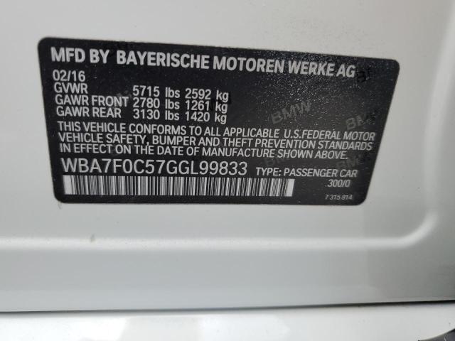 WBA7F0C57GGL99833 - 2016 BMW 750 I WHITE photo 12