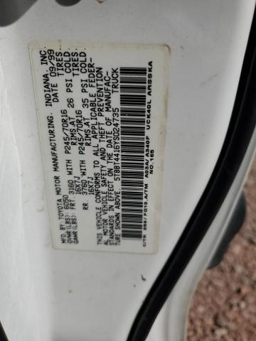 5TBBT4416YS024735 - 2000 TOYOTA TUNDRA ACCESS CAB თეთრი ფოტო 12