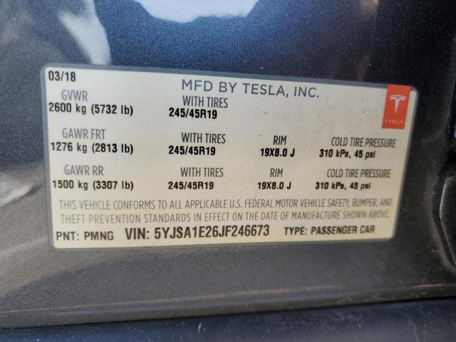 5YJSA1E26JF246673 - 2018 TESLA MODEL S CHARCOAL photo 13