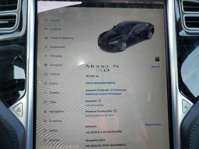 5YJSA1E26JF246673 - 2018 TESLA MODEL S CHARCOAL photo 9