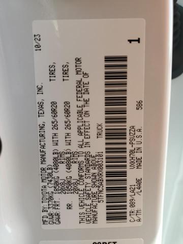 5TFNC5ABXRX003101 - 2024 TOYOTA TUNDRA CREWMAX PLATINUM თეთრი ფოტო 12