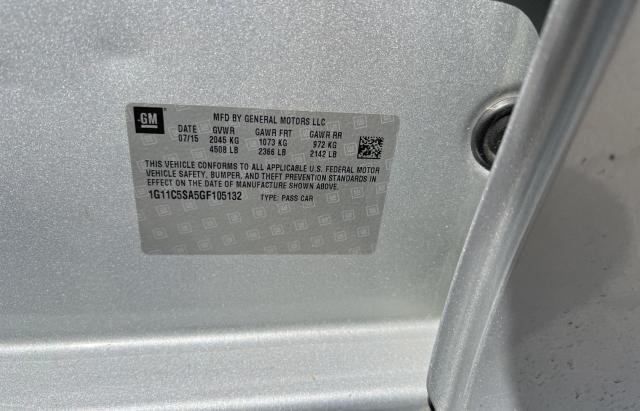 1G11C5SA5GF105132 - 2016 CHEVROLET MALIBU LIM LT 银色 照片 10