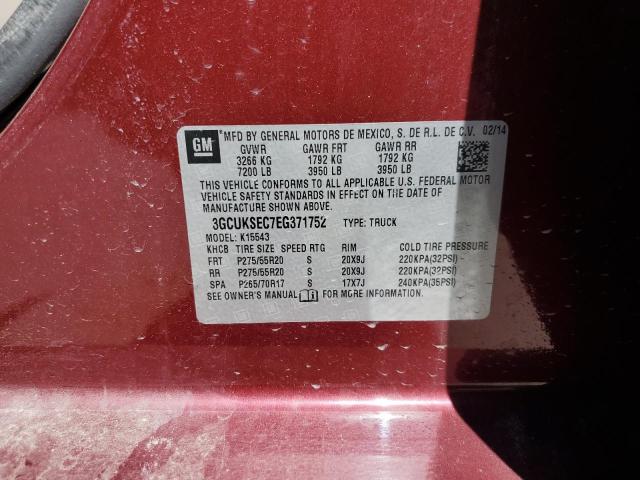 3GCUKSEC7EG371752 - 2014 CHEVROLET SILVERADO K1500 LTZ RED photo 13