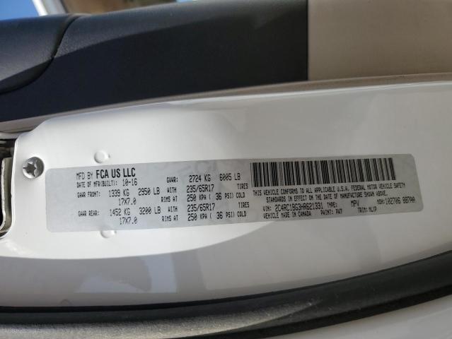 2C4RC1BG3HR621331 - 2017 CHRYSLER PACIFICA TOURING L WHITE photo 13