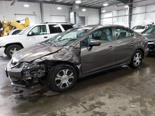 19XFB4F33EE001560 - 2014 HONDA CIVIC HYBRID L GRAY photo 1