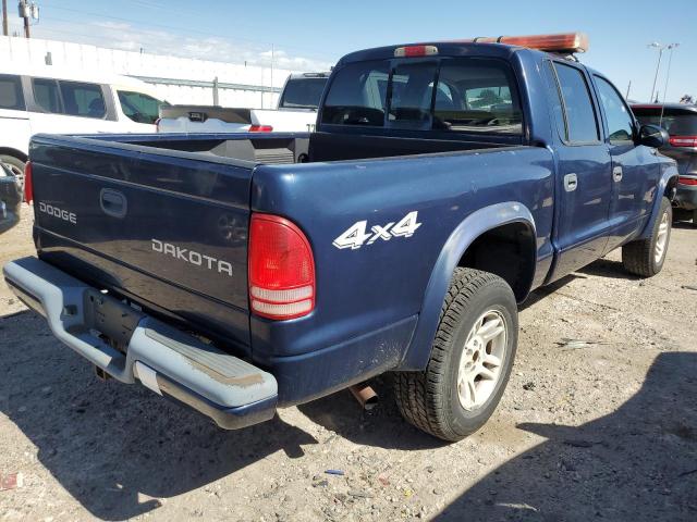 1D7HG38N83S237267 - 2003 DODGE DAKOTA QUAD SPORT BLUE photo 3