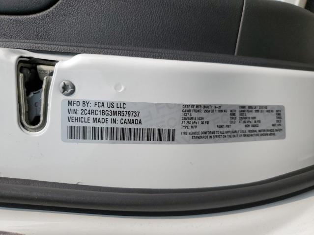 2C4RC1BG3MR579737 - 2021 CHRYSLER PACIFICA TOURING L WHITE photo 13