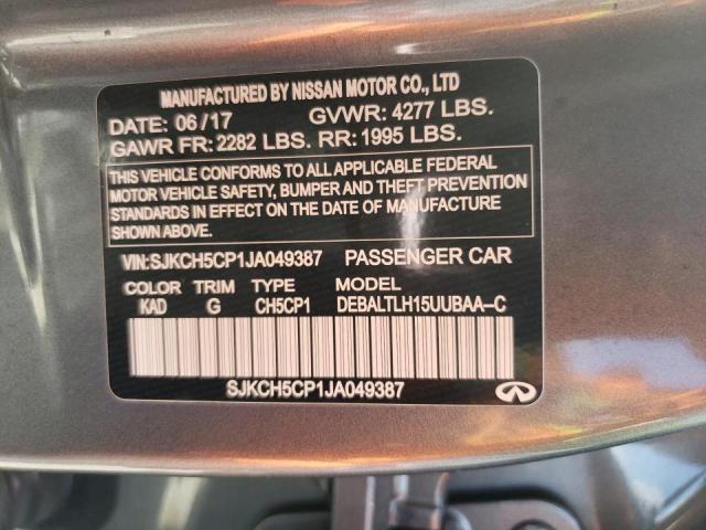 SJKCH5CP1JA049387 - 2018 INFINITI QX30 BASE رمادي صورة 12