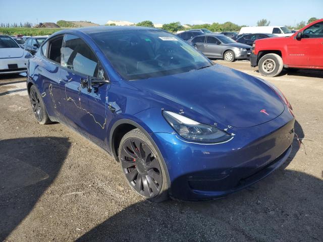 5YJYGDEF6MF244097 - 2021 TESLA MODEL Y BLUE photo 4