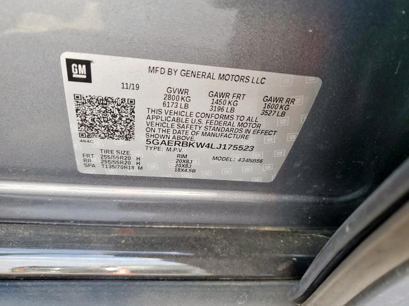 5GAERBKW4LJ175523 - 2020 BUICK ENCLAVE ESSENCE ვერცხლისფერი ფოტო 12