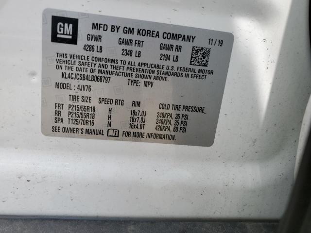 KL4CJCSB4LB068797 - 2020 BUICK ENCORE ESSENCE WHITE photo 13