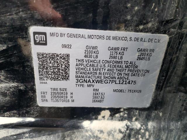 3GNAXWEG7PL121475 - 2023 CHEVROLET EQUINOX RS BLACK photo 13