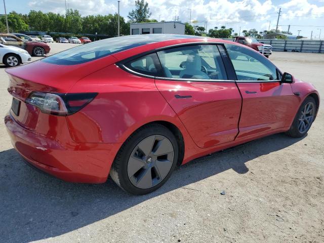 5YJ3E1EAXMF871209 - 2021 TESLA MODEL 3 RED photo 3