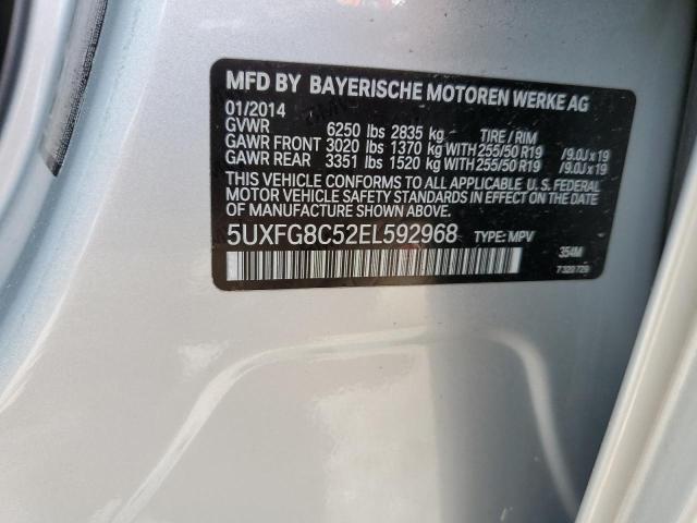 5UXFG8C52EL592968 - 2014 BMW X6 XDRIVE50I SILVER photo 14