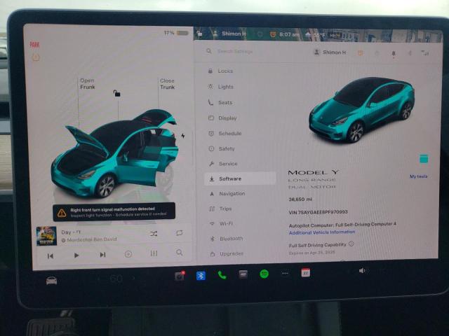 7SAYGAEE8PF970993 - 2023 TESLA MODEL Y 灰色 照片 9