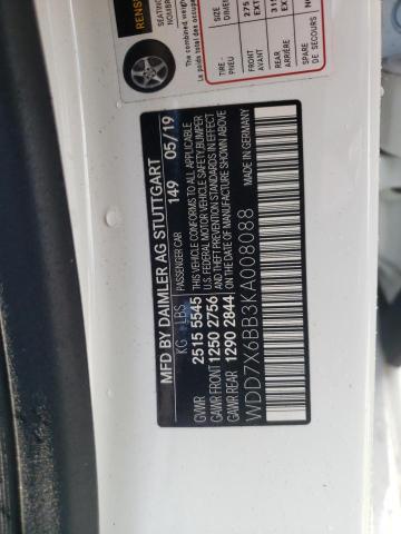 WDD7X6BB3KA008088 - 2019 MERCEDES-BENZ AMG GT 53 WHITE photo 12