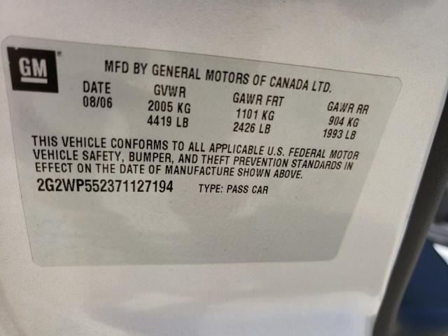 2G2WP552371127194 - 2007 PONTIAC GRAND PRIX 灰色 照片 12