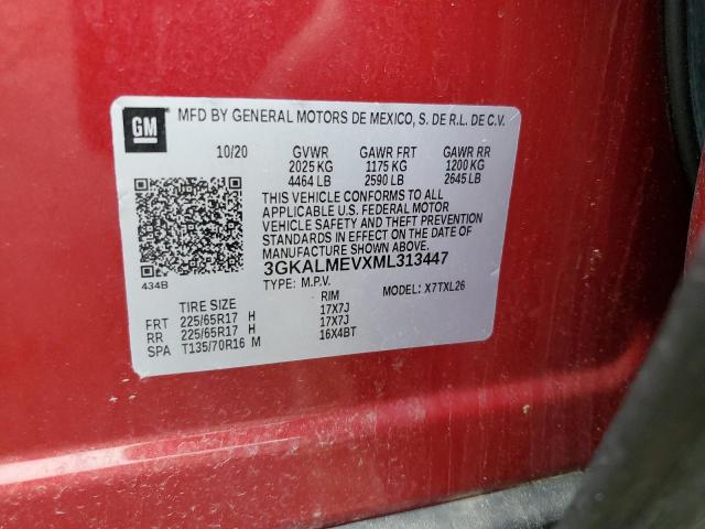 3GKALMEVXML313447 - 2021 GMC TERRAIN SLE RED photo 12