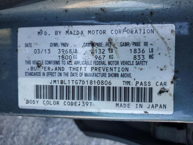 JM1BL1TG7D1810806 - 2013 MAZDA 3 I BLUE photo 12