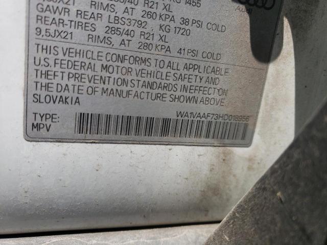 WA1VAAF73HD018956 - 2017 AUDI Q7 PRESTIGE 白色 照片 13