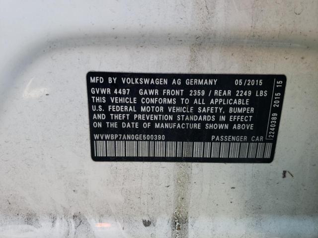 WVWBP7AN0GE500390 - 2016 VOLKSWAGEN CC BASE WHITE photo 12