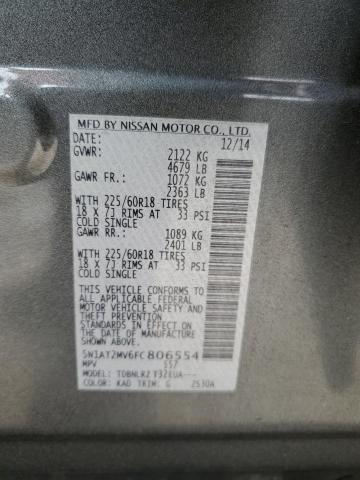 5N1AT2MV6FC806554 - 2015 NISSAN ROGUE S GRAY photo 13