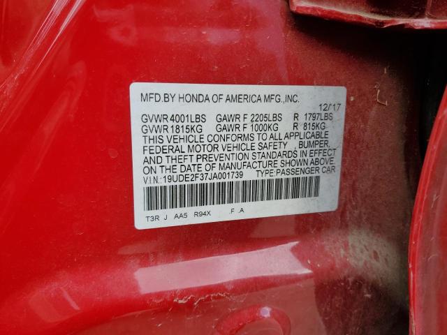 19UDE2F37JA001739 - 2018 ACURA ILX BASE WATCH PLUS RED photo 12