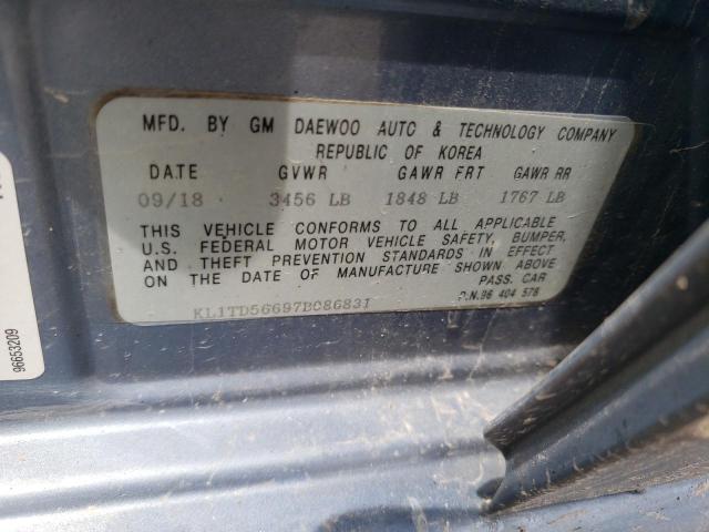 KL1TD56697B086831 - 2007 CHEVROLET AVEO BASE Mavi foto 12