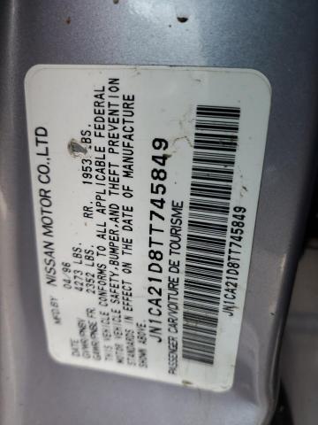 JN1CA21D8TT745849 - 1996 NISSAN MAXIMA GLE SILVER photo 12