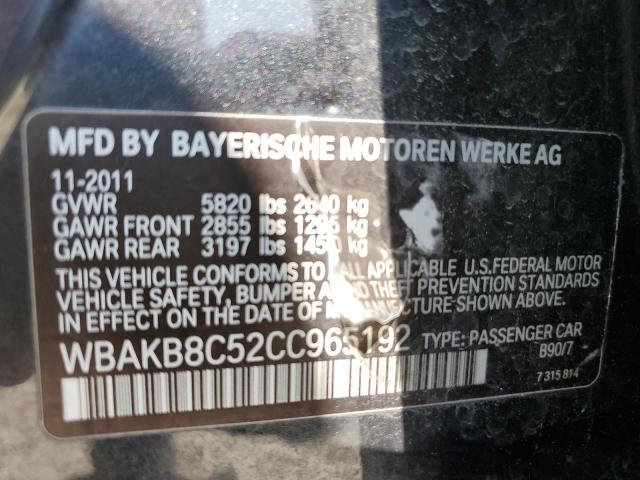 WBAKB8C52CC965192 - 2012 BMW 750 LI GRAY photo 13