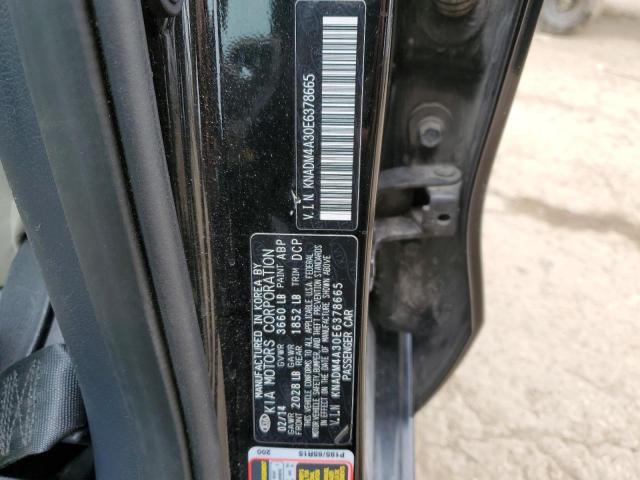 KNADM4A30E6378665 - 2014 KIA RIO LX BLACK photo 12