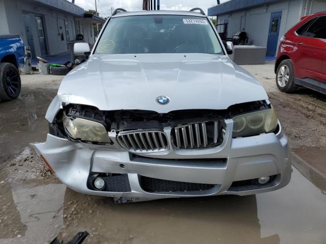 WBXPC93498WJ08301 - 2008 BMW X3 3.0SI SILVER photo 5