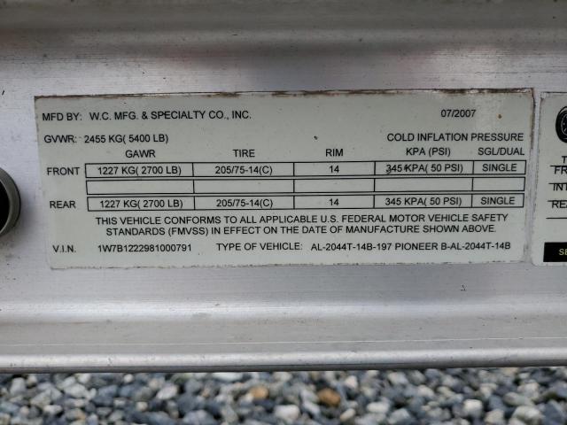 1W7B1222981000791 - 2008 WESC TRAILER SILVER photo 10