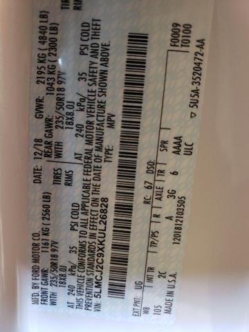 5LMCJ2C9XKUL26828 - 2019 LINCOLN MKC SELECT 白色 照片 13