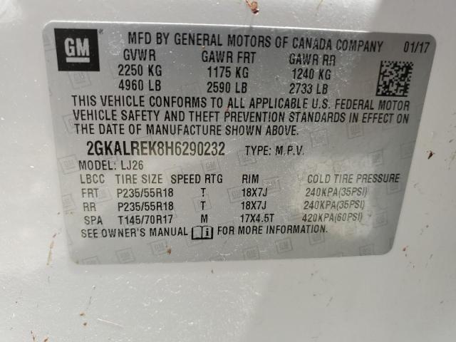 2GKALREK8H6290232 - 2017 GMC TERRAIN DENALI WHITE photo 12