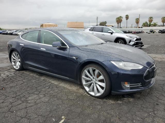 5YJSA1CG1DFP04767 - 2013 TESLA MODEL S BLUE photo 4