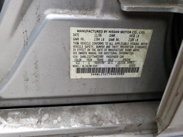 1N4BL21E77N405989 - 2007 NISSAN ALTIMA 3.5SE SILVER photo 12