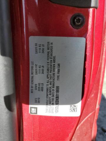 1G6DL1EDXB0118699 - 2011 CADILLAC CTS PERFORMANCE COLLECTION Kırmızı fotoğraf 12