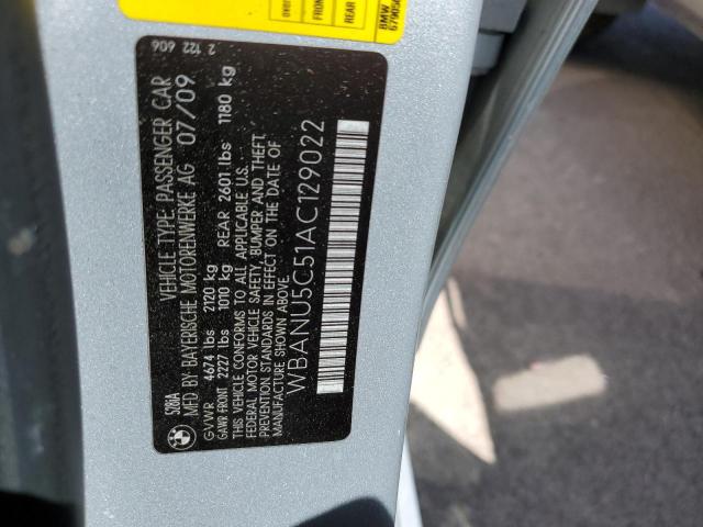 WBANU5C51AC129022 - 2010 BMW 528 I SILVER photo 12