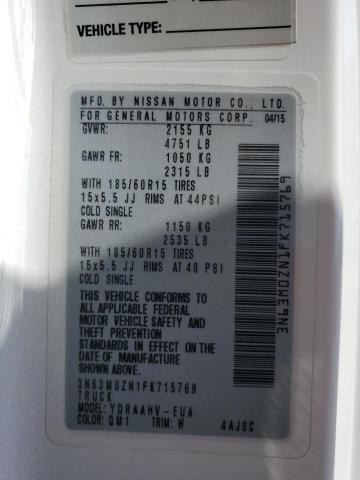 3N63M0ZN1FK715769 - 2015 CHEVROLET CITY EXPRE LT 白色 照片 13