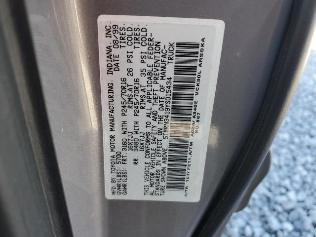 5TBRN3419YS015434 - 2000 TOYOTA TUNDRA ACCESS CAB SR5 GRAY photo 12