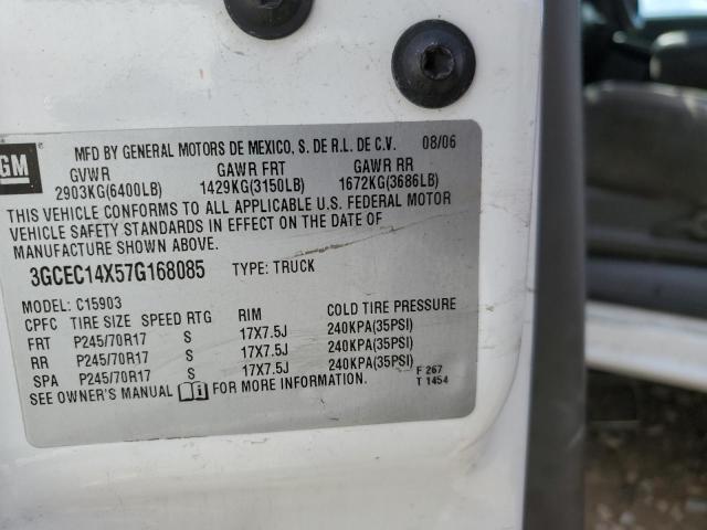 3GCEC14X57G168085 - 2007 CHEVROLET SILVERADO C1500 CLASSIC WHITE photo 12