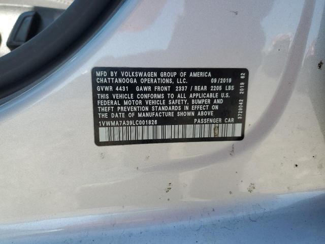 1VWMA7A39LC001826 - 2020 VOLKSWAGEN PASSAT R-LINE ვერცხლისფერი ფოტო 12