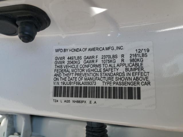19UUB1F69LA009373 - 2020 ACURA TLX TECHNOLOGY WHITE photo 12
