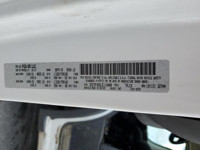 3C6TRVBG6JE114000 - 2018 RAM PROMASTER 1500 HIGH WHITE photo 13