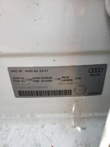 WAUDH78E17A260542 - 2007 AUDI A4 3.2 QUATTRO WHITE photo 12