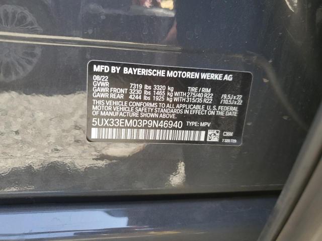 5UX33EM03P9N46940 - 2023 BMW X7 M60I GRAY photo 14